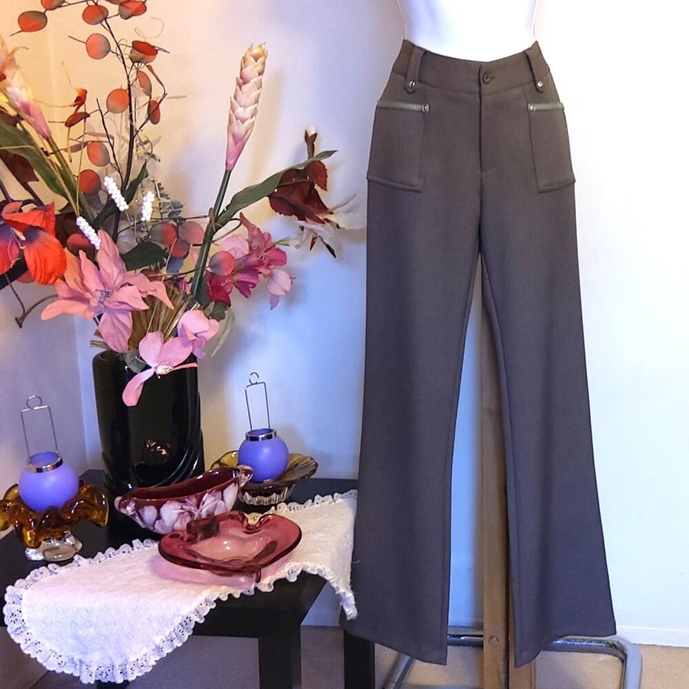 NWT Women's High Waisted Pants Straight Leg Trousers Wide Leg Slacks 12